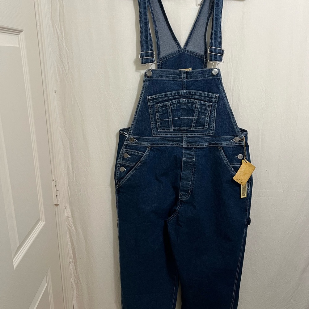 Hybrid & Company denim Capri Overalls, size 1x